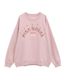 ロゴプリント＆アップリケ使いトレーナー