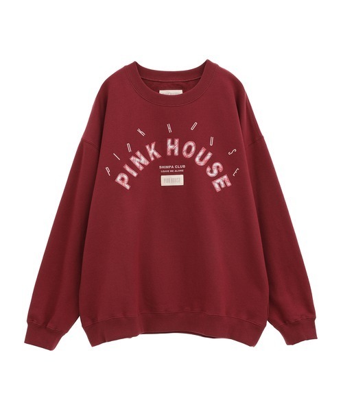 PINK HOUSE(ピンクハウス)の「ロゴプリント&アップリケ使いトレーナー(スウェット・レディース・ブラウン/グリーン/ピンク/キナリ/イエロー/エンジ/ブルー・フリー)」の12枚目の写真
