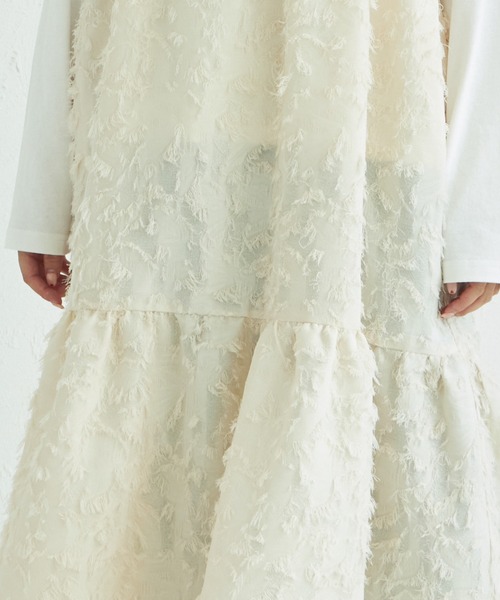 pairmanon（ペアマノン）の「【リンクコーデ】【ママサイズ】フリンジジャガード キャミワンピース（ワンピース・レディース・ブラック/アイボリー/ピンク・FREE）」の6枚目の写真