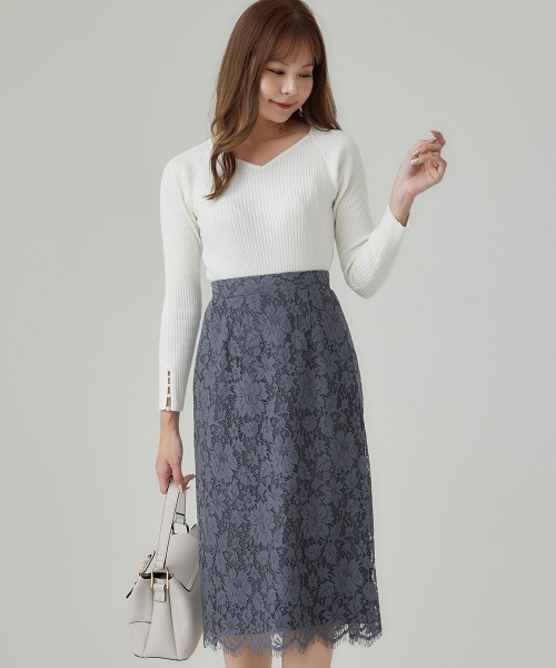 12Twelve Agenda（トゥエルブ　アジェンダ）の「ハートネック袖口アソートパールリブニットプルオーバー（ニット/セーター・レディース・ベージュ/オフホワイト/チャコールグレー/ブルー/ピンク/ブラック/サックスブルー/ピンク系その他・M）」の18枚目の写真