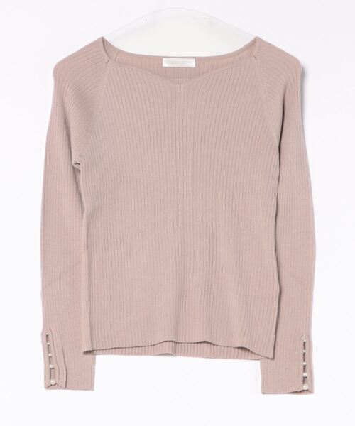 12Twelve Agenda（トゥエルブ　アジェンダ）の「ハートネック袖口アソートパールリブニットプルオーバー（ニット/セーター・レディース・ベージュ/オフホワイト/チャコールグレー/ブルー/ピンク/ブラック/サックスブルー/ピンク系その他・M）」の16枚目の写真