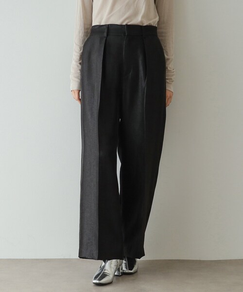 OPAQUE.CLIP（オペークドットクリップ）の「◆《Oggi掲載》シャイニータックワイドパンツ【洗濯機洗い可】（その他パンツ・レディース・キャメル/ブラック・38/40/42）」の11枚目の写真