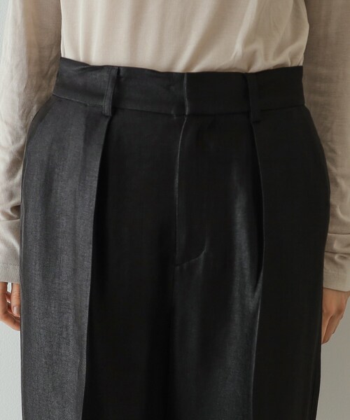 セール】《Oggi掲載》シャイニータックワイドパンツ【洗濯機洗い可