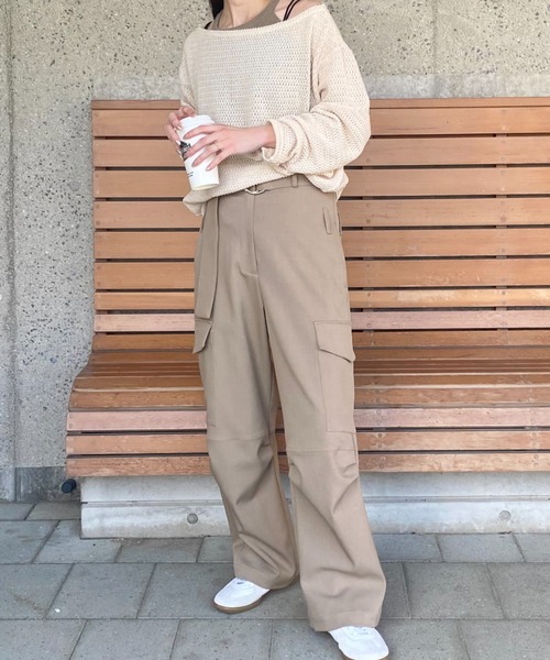 値下げ　caramel ニット SERACE セーター ニット 「SERACE」Oversize openwork sheer