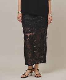 curensology ドットマキシロングスカート カレンソロジー Curensology(カレンソロジー)/ドットジャガードスカート