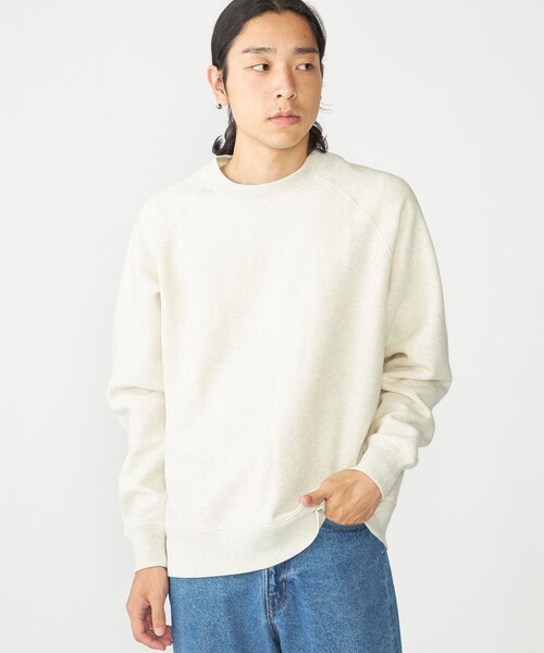 SHIPS（シップス）の「SHIPS: コットン ポリエステル ラグラン スリーブ クルーネック スウェット（スウェット・メンズ・ネイビー/グレー/ナチュラル/ピンク/ライトグリーン・X-LARGE/LARGE/MEDIUM/SMALL）」の3枚目の写真