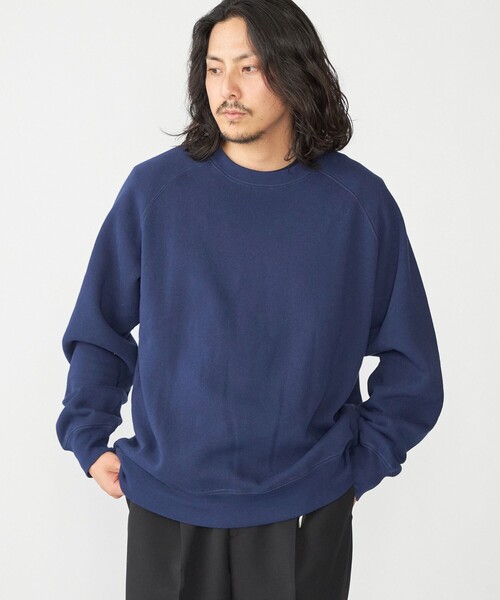 セール】SHIPS: コットン ポリエステル ラグラン スリーブ クルー