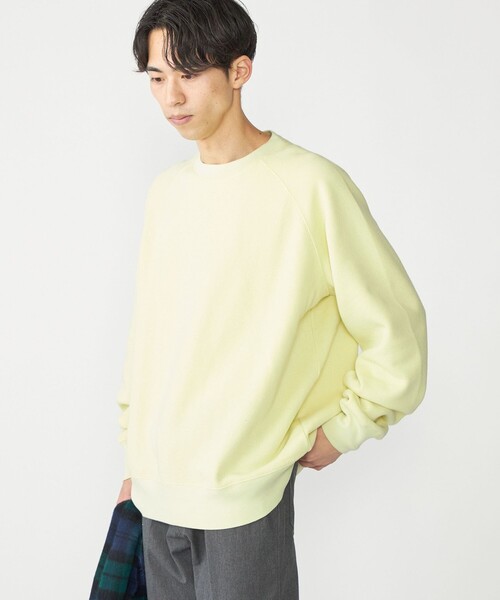 SHIPS（シップス）の「SHIPS: コットン ポリエステル ラグラン スリーブ クルーネック スウェット（スウェット・メンズ・ネイビー/グレー/ナチュラル/ピンク/ライトグリーン・X-LARGE/LARGE/MEDIUM/SMALL）」の4枚目の写真