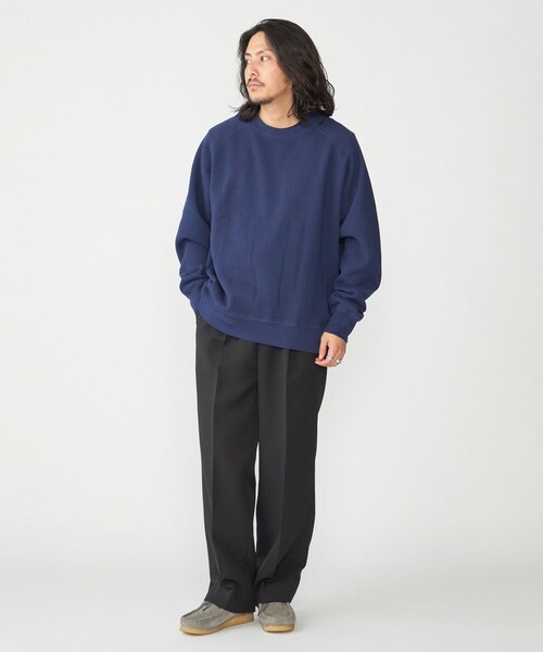 セール】SHIPS: コットン ポリエステル ラグラン スリーブ クルー