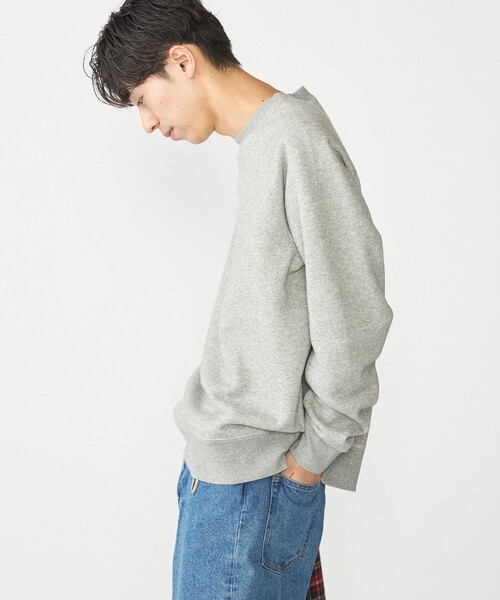 SHIPS（シップス）の「SHIPS: コットン ポリエステル ラグラン スリーブ クルーネック スウェット（スウェット・メンズ・ネイビー/グレー/ナチュラル/ピンク/ライトグリーン・X-LARGE/LARGE/MEDIUM/SMALL）」の17枚目の写真