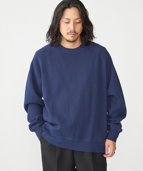 セール】SHIPS: コットン ポリエステル ラグラン スリーブ クルー