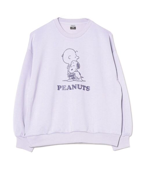PEANUTS（ピーナッツ）の「ピーナッツ  テックスウェットクルー（スウェット・レディース・ライトグレー/ネイビー/パープル・S/M/L/XL）」の2枚目の写真