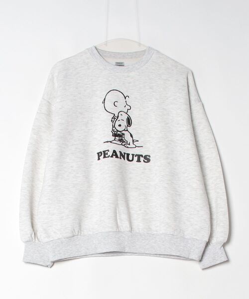 PEANUTS（ピーナッツ）の「ピーナッツ  テックスウェットクルー（スウェット・レディース・ライトグレー/ネイビー/パープル・S/M/L/XL）」の3枚目の写真