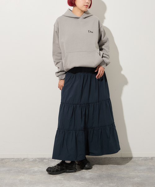 DIME（ダイム）の「【Dime/ダイム】 CLASSIC SMALL LOGO HOODIE：裏起毛 パーカー（パーカー・レディース・グレー・SMALL）」の2枚目の写真