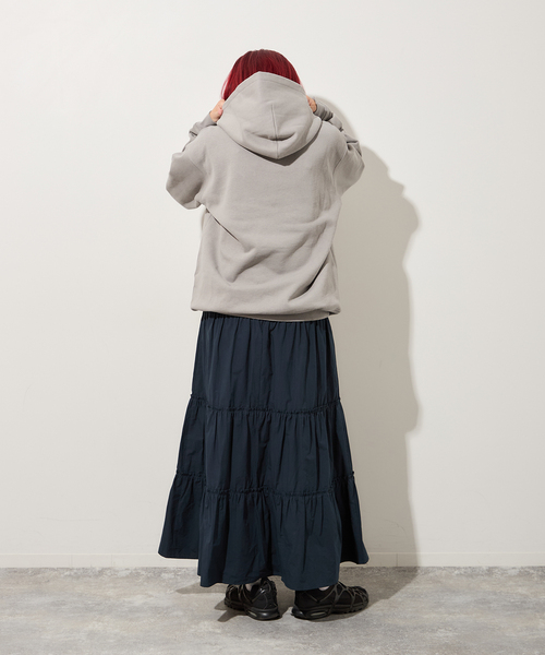 DIME（ダイム）の「【Dime/ダイム】 CLASSIC SMALL LOGO HOODIE：裏起毛 パーカー（パーカー・レディース・グレー・SMALL）」の4枚目の写真
