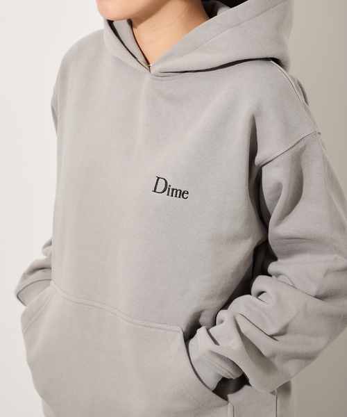 DIME（ダイム）の「【Dime/ダイム】 CLASSIC SMALL LOGO HOODIE：裏起毛 パーカー（パーカー・レディース・グレー・SMALL）」の5枚目の写真