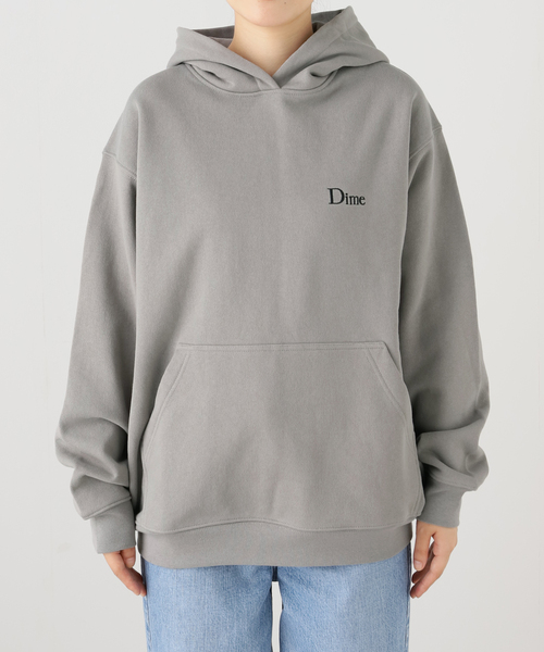 DIME（ダイム）の「【Dime/ダイム】 CLASSIC SMALL LOGO HOODIE：裏起毛 パーカー（パーカー・レディース・グレー・SMALL）」の9枚目の写真