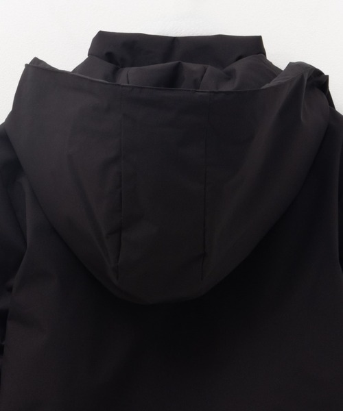 多機能アウター】 NAVY シームレス中綿フード ブルゾン フード取り外し