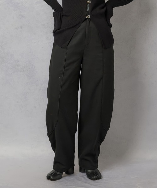 Lull（ルル）の「【Lull / ルル】セットアップ対応 / フェイクウールハイウエストカーブパンツ（その他パンツ・レディース・ブラック/チャコール/ブラウン・ONESIZE）」の18枚目の写真