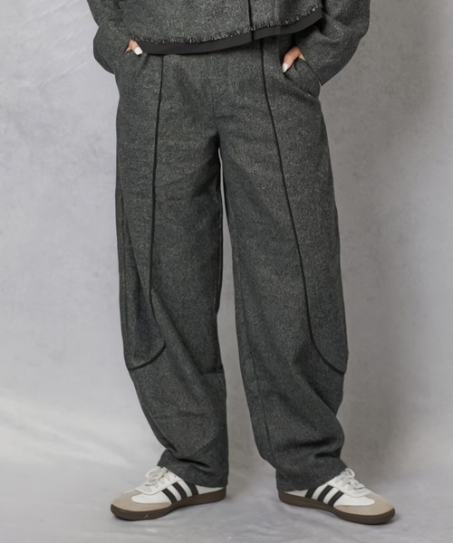 Lull（ルル）の「【Lull / ルル】セットアップ対応 / フェイクウールハイウエストカーブパンツ（その他パンツ・レディース・ブラック/チャコール/ブラウン・ONESIZE）」の20枚目の写真