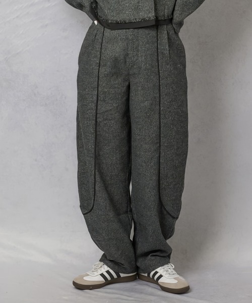 Lull（ルル）の「【Lull / ルル】セットアップ対応 / フェイクウールハイウエストカーブパンツ（その他パンツ・レディース・ブラック/チャコール/ブラウン・ONESIZE）」の6枚目の写真