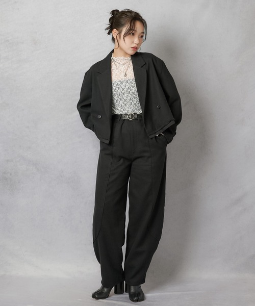 Lull（ルル）の「【Lull / ルル】セットアップ対応 / フェイクウールハイウエストカーブパンツ（その他パンツ・レディース・ブラック/チャコール/ブラウン・ONESIZE）」の12枚目の写真