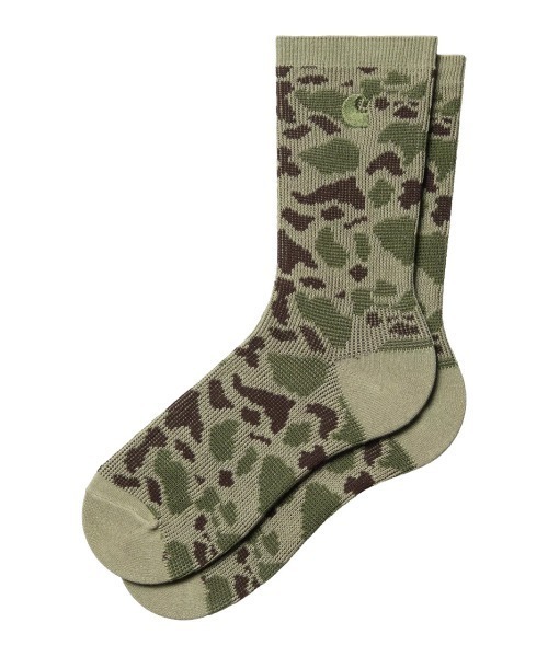 Carhartt WIP(カーハートダブリューアイピー)の「Carhartt WIP CAMO SOCKS(カーハート ワークインプログレス カモ ソックス)(ソックス/靴下・メンズ・グリーン系/ブラウン系/グレー系・FREE)」の3枚目の写真