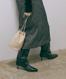 Leather Tube Drawstring Bag
