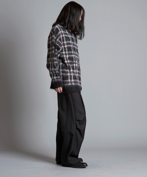 NO ID.（ノーアイディ）の「【NO ID.】Zip Check Knit Big Pullover / ジップ チェック ニット ビッグ プルオーバー（ニット/セーター・メンズ・レッド/ブラック/ブルー・ONE SIZE）」の16枚目の写真