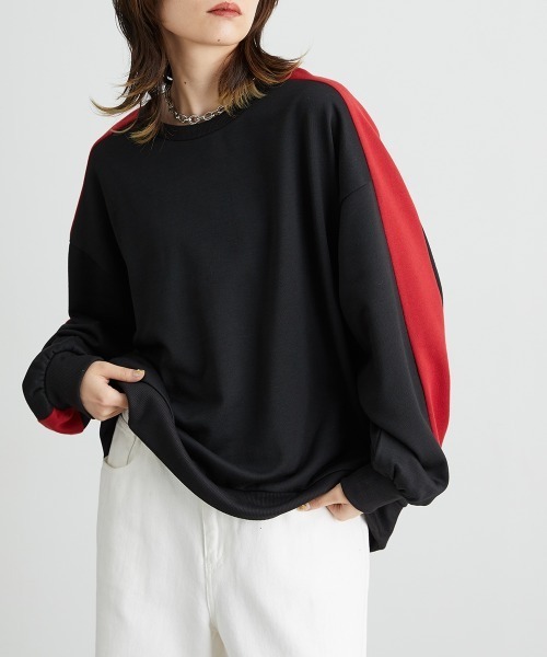 Soiunique（スワユニーク）の「ショルダーラインオーバーサイズプルオーバー ［Soiunique］（Tシャツ/カットソー・レディース・杢グレー/ブラック・LL/M/L）」の10枚目の写真