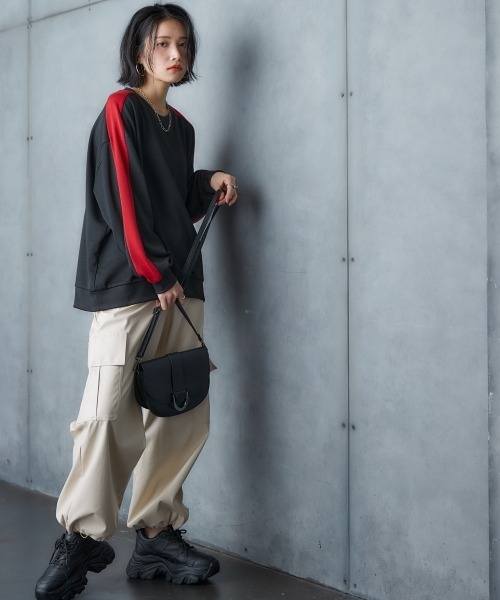 Soiunique（スワユニーク）の「ショルダーラインオーバーサイズプルオーバー ［Soiunique］（Tシャツ/カットソー・レディース・杢グレー/ブラック・LL/M/L）」の8枚目の写真