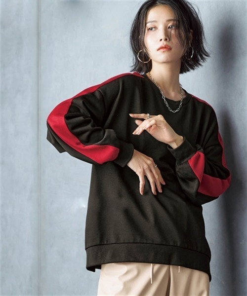 Soiunique（スワユニーク）の「ショルダーラインオーバーサイズプルオーバー ［Soiunique］（Tシャツ/カットソー・レディース・杢グレー/ブラック・LL/M/L）」の22枚目の写真