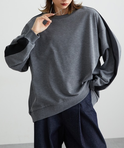 Soiunique（スワユニーク）の「ショルダーラインオーバーサイズプルオーバー ［Soiunique］（Tシャツ/カットソー・レディース・杢グレー/ブラック・LL/M/L）」の15枚目の写真