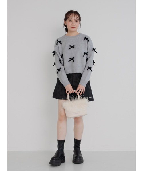 jumelle（ジュメロ）の「velour ribbon knit（ニット/セーター・レディース・グレー/アイボリー・MEDIUM）」の9枚目の写真