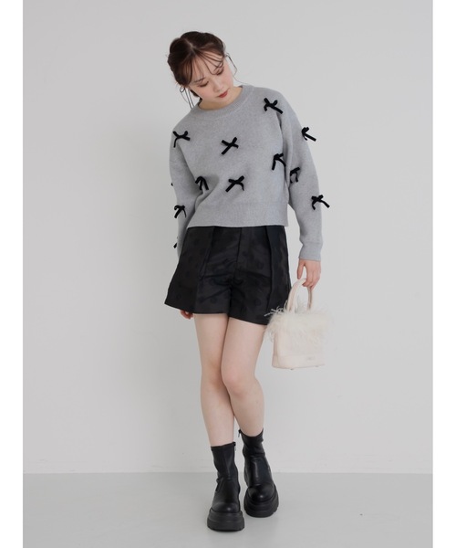 jumelle（ジュメロ）の「velour ribbon knit（ニット/セーター・レディース・グレー/アイボリー・MEDIUM）」の10枚目の写真