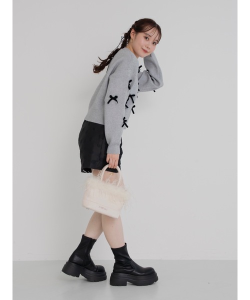 jumelle（ジュメロ）の「velour ribbon knit（ニット/セーター・レディース・グレー/アイボリー・MEDIUM）」の11枚目の写真