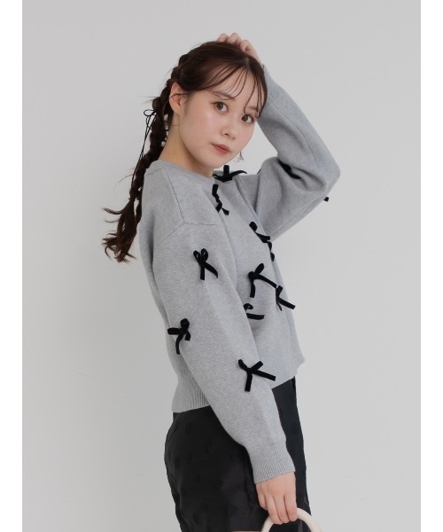 jumelle（ジュメロ）の「velour ribbon knit（ニット/セーター・レディース・グレー/アイボリー・MEDIUM）」の15枚目の写真