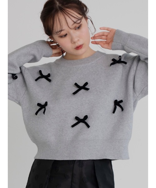 jumelle（ジュメロ）の「velour ribbon knit（ニット/セーター・レディース・グレー/アイボリー・MEDIUM）」の16枚目の写真