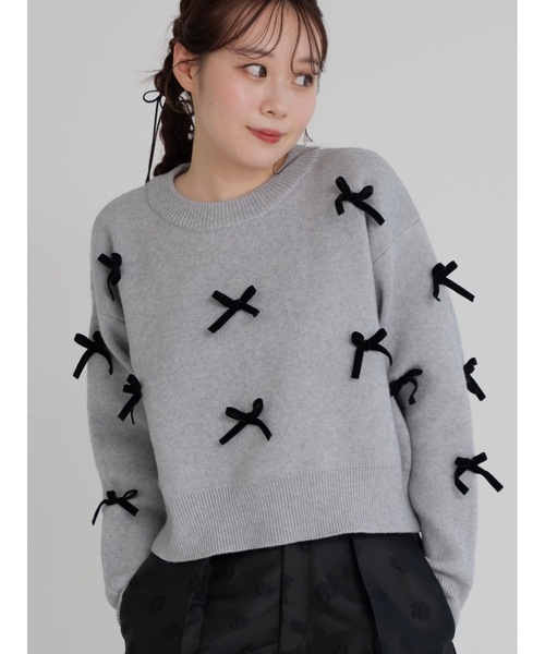 jumelle（ジュメロ）の「velour ribbon knit（ニット/セーター・レディース・グレー/アイボリー・MEDIUM）」の17枚目の写真