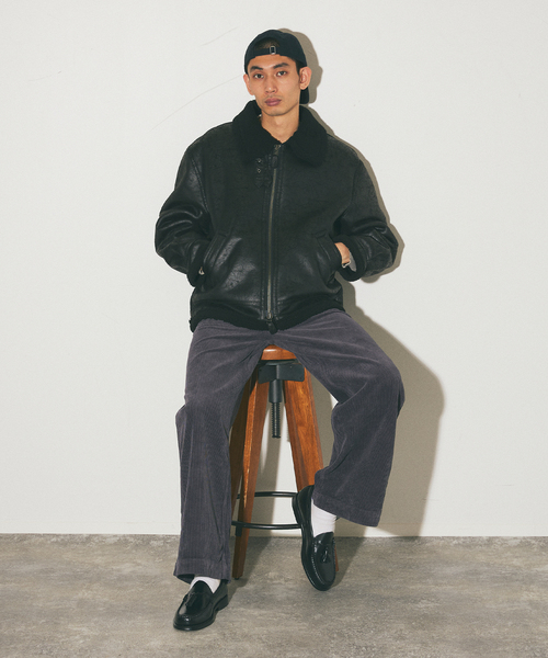 JOURNAL STANDARD(ジャーナルスタンダード)の「フェイクムートン B3(ブルゾン・メンズ・ブラウン/ブラック・LARGE/MEDIUM)」の9枚目の写真