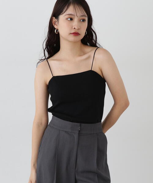 N.(N. Natural Beauty Basic)(エヌエヌナチュラルビューティーベーシック)の「カップツキテレコキャミソール(キャミソール・レディース・ブラック/オフホワイト/ブラウン・MEDIUM)」の9枚目の写真