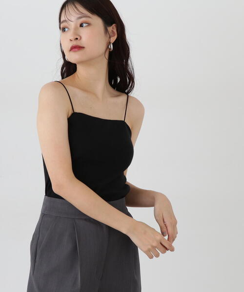 N.(N. Natural Beauty Basic)(エヌエヌナチュラルビューティーベーシック)の「カップツキテレコキャミソール(キャミソール・レディース・ブラック/オフホワイト/ブラウン・MEDIUM)」の10枚目の写真