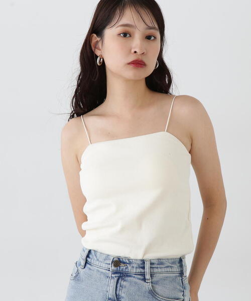 N.(N. Natural Beauty Basic)(エヌエヌナチュラルビューティーベーシック)の「カップツキテレコキャミソール(キャミソール・レディース・ブラック/オフホワイト/ブラウン・MEDIUM)」の14枚目の写真