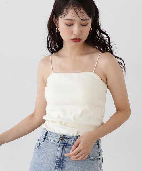 N.(N. Natural Beauty Basic)(エヌエヌナチュラルビューティーベーシック)の「カップツキテレコキャミソール(キャミソール・レディース・ブラック/オフホワイト/ブラウン・MEDIUM)」の16枚目の写真