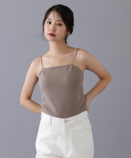 N.(N. Natural Beauty Basic)(エヌエヌナチュラルビューティーベーシック)の「カップツキテレコキャミソール(キャミソール・レディース・ブラック/オフホワイト/ブラウン・MEDIUM)」の20枚目の写真