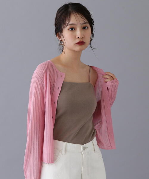 N.(N. Natural Beauty Basic)(エヌエヌナチュラルビューティーベーシック)の「カップツキテレコキャミソール(キャミソール・レディース・ブラック/オフホワイト/ブラウン・MEDIUM)」の4枚目の写真