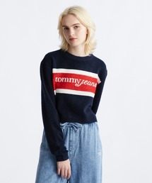 TOMMY JEANS トミージーンズ ニット☆総柄 ゆるだぼ - メルカリ