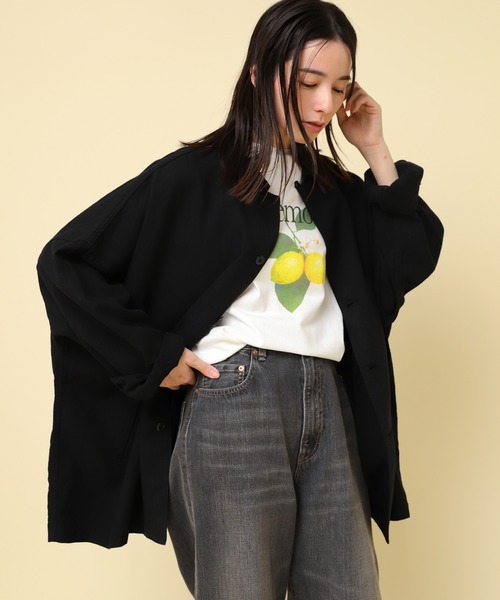 RNA-N（アールエヌエーエヌ）の「J2137 チビエリワークジャケット（その他アウター・レディース・キナリ/ブラック/カーキ・FREE）」の4枚目の写真