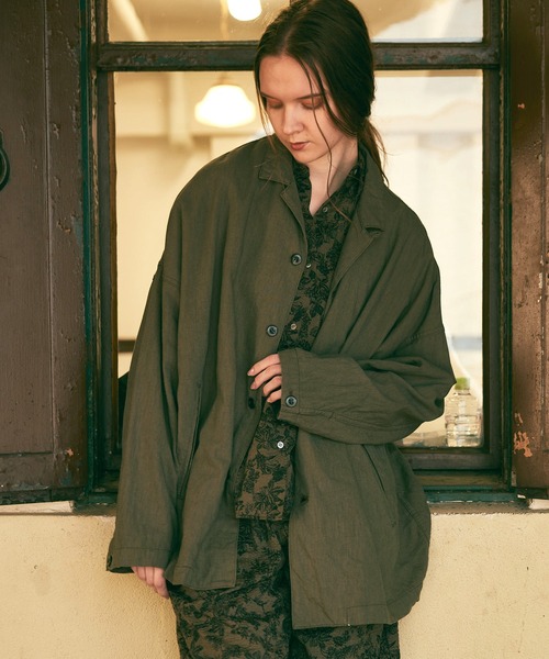 RNA-N（アールエヌエーエヌ）の「J2137 チビエリワークジャケット（その他アウター・レディース・キナリ/ブラック/カーキ・FREE）」の9枚目の写真