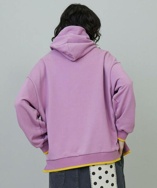 FRAPBOIS（フラボア）の「スリットパーカー（パーカー・レディース・ミント/パープル・1/2）」の4枚目の写真